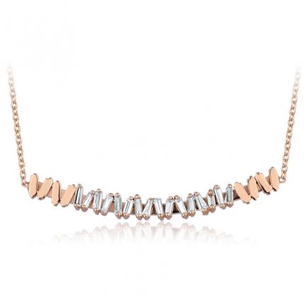 0.45 ct. Baget Pırlanta Kolye